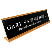 2&quot; x 10&quot; Traditional Aluminum Desk Sign